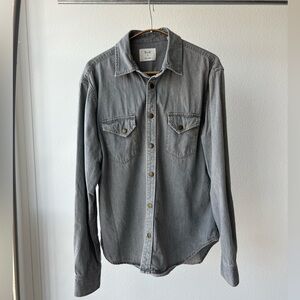 Billy Reid Shoals Denim Long Sleeve Button Up